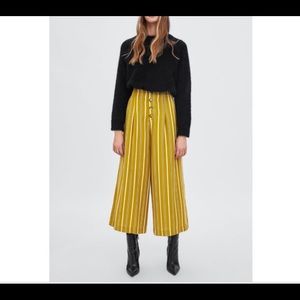 Zara mustard yellow Wide leg pant